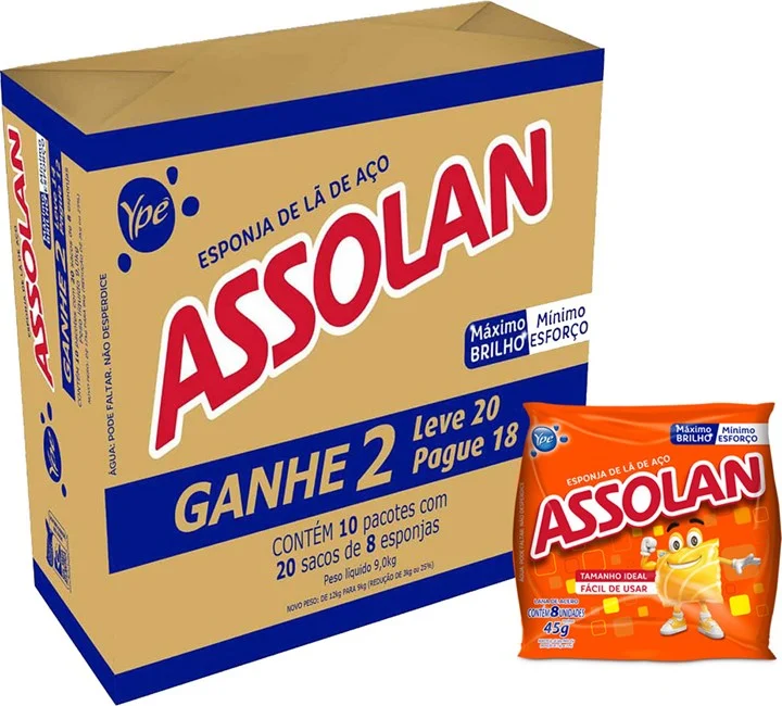 LÃ DE AÇO ASSOLAN 45G LEVE 20 PAGUE 18