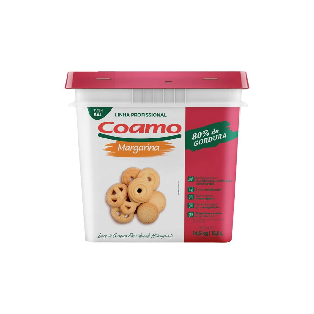 Margarina Coamo 80% Sem Sal 14,5 kg