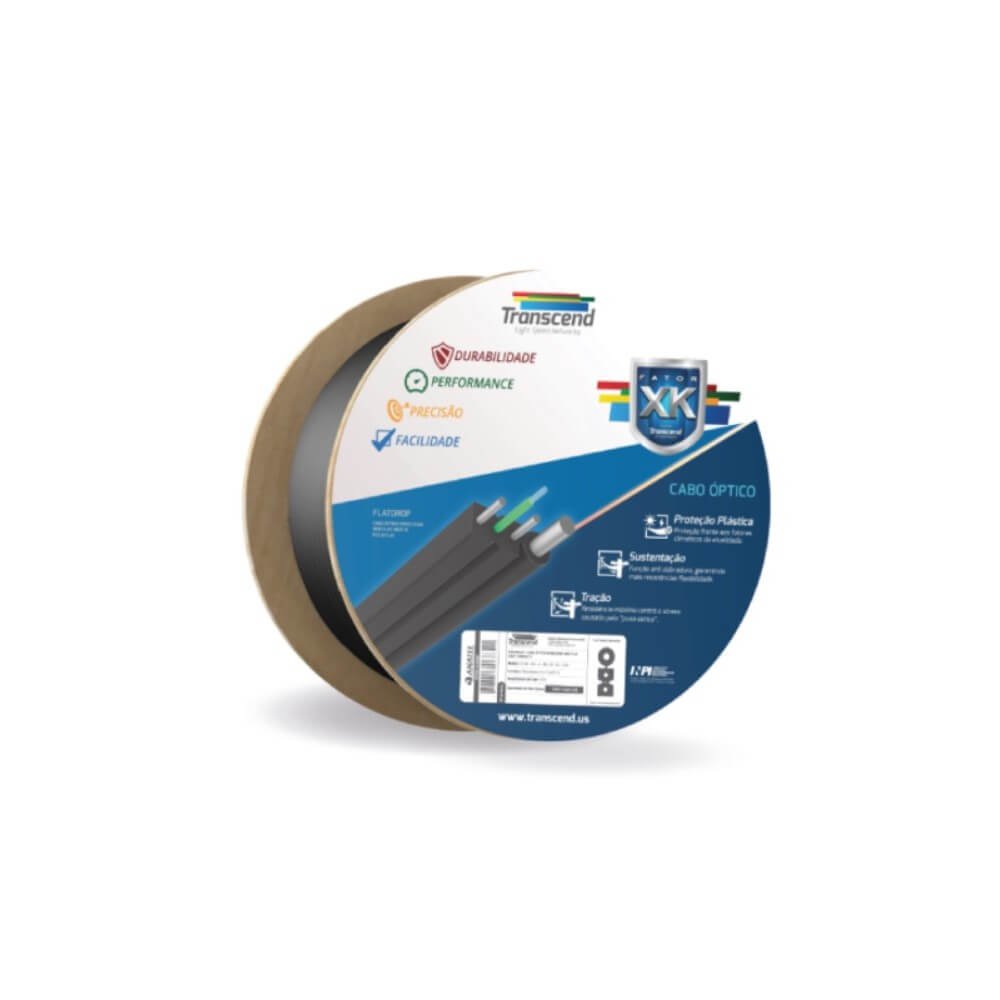 Cabo fibra otica drop bli a/b cm 01 fo co lszh bobina 1km