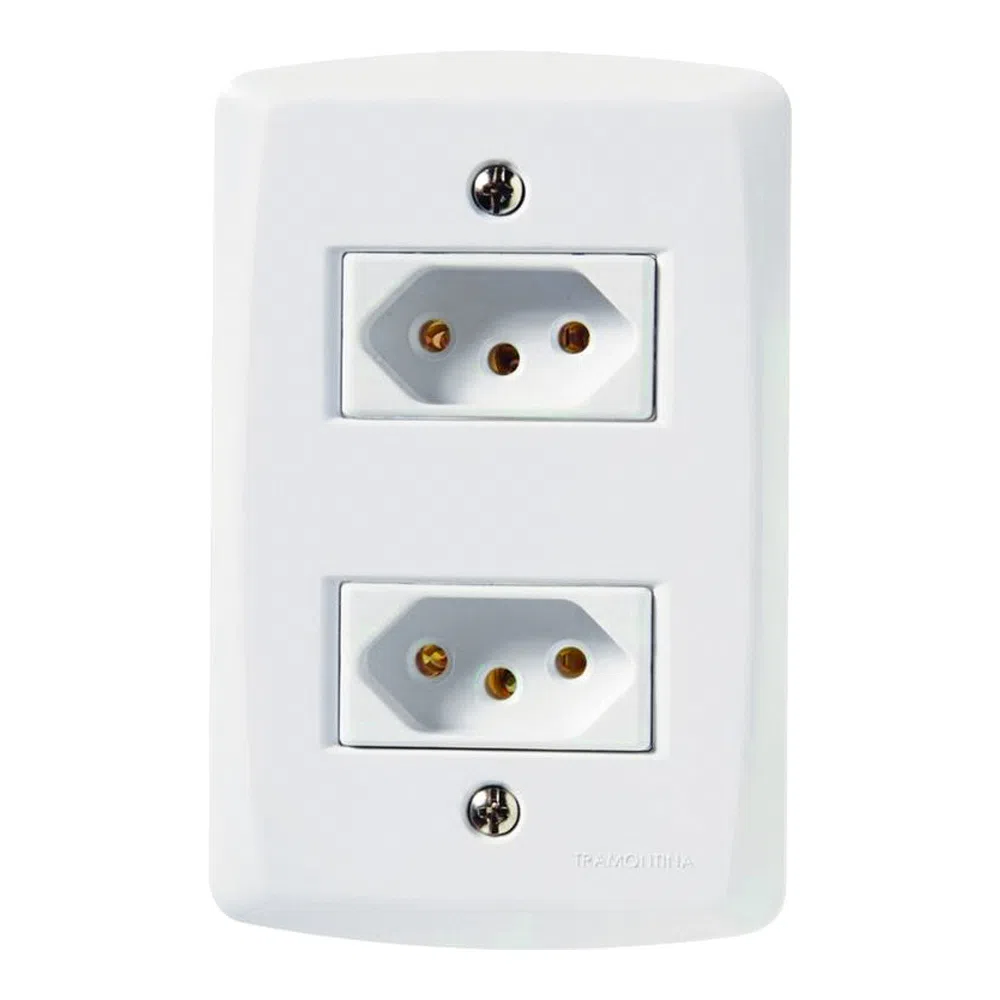 Tomada Tramontina Lux2 2 Seção 2PxT 10A