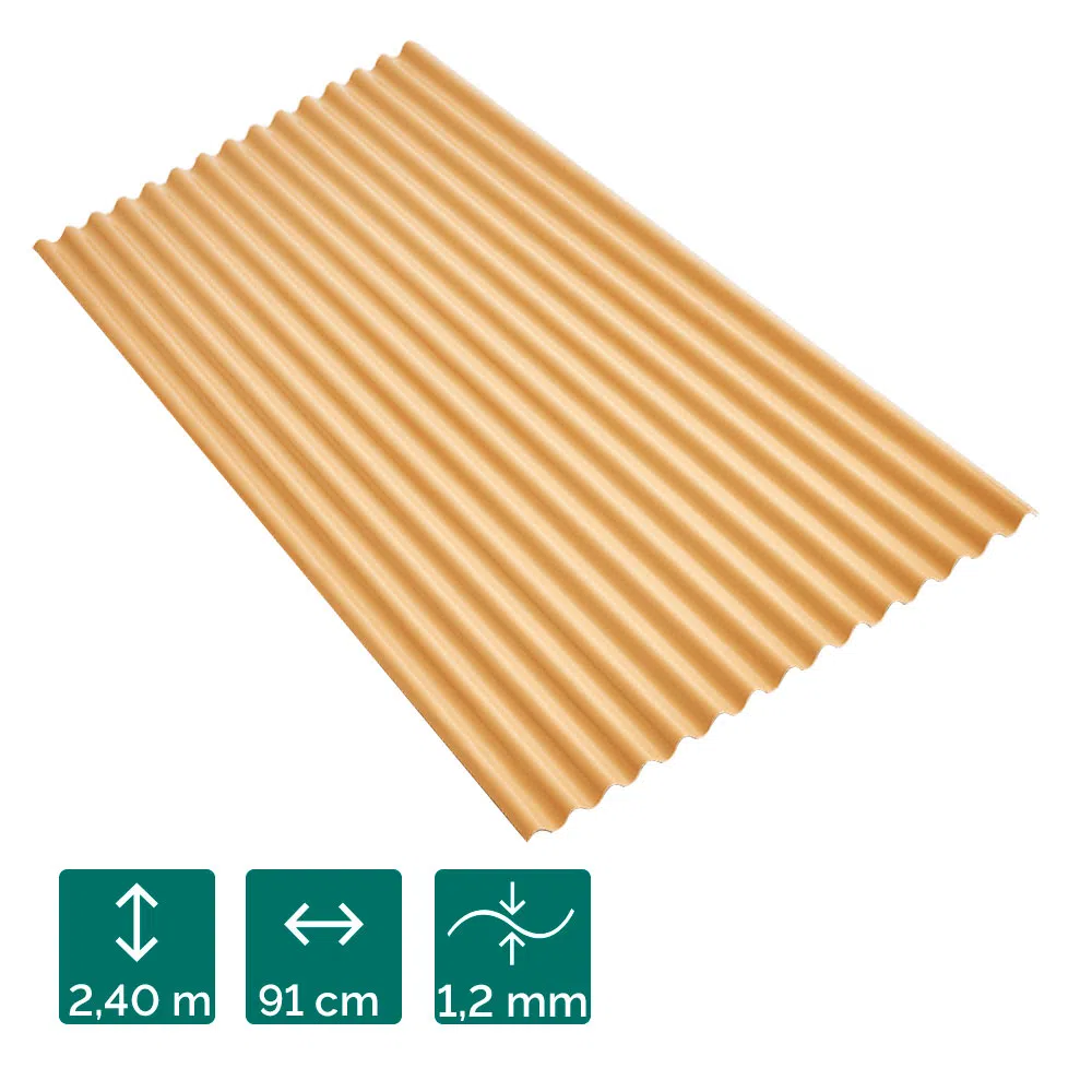 Telha de PVC Minionda Marfim 2,40m x 91cm 1,2mm - Precon